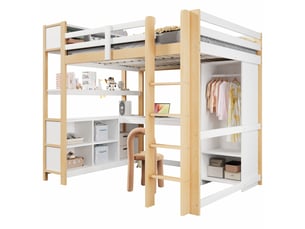 Lit mezzanine 140x200 cm MEUBLIV coloris naturel