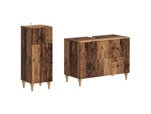 Ensemble de 2 meubles de salle de bain alkmaar bois ancien cf63042