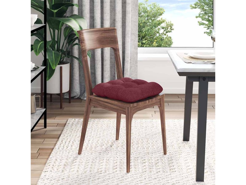  Lot de 4 coussins de siège, coussins décoratifs tissu bordeaux 40 x 40 x 12 cm cf59960  - Conforama D