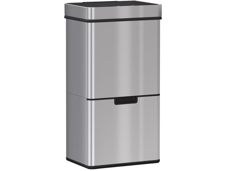  Poubelle à capteur tcqpz 72 l 47 l + 2 x 12,5 l tri sélectif automatique inox argenté 42 x 30 x 81 cm  - Conforama A