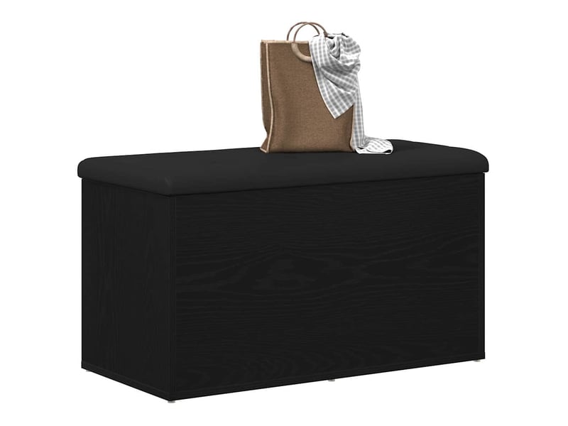  Banc chambre, banc de rangement chêne noir 82x42x45 cm bois d'ingénierie  - Conforama C