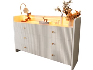 Commode 6 tiroir(s) ULQENI coloris blanc largeur 120 cm