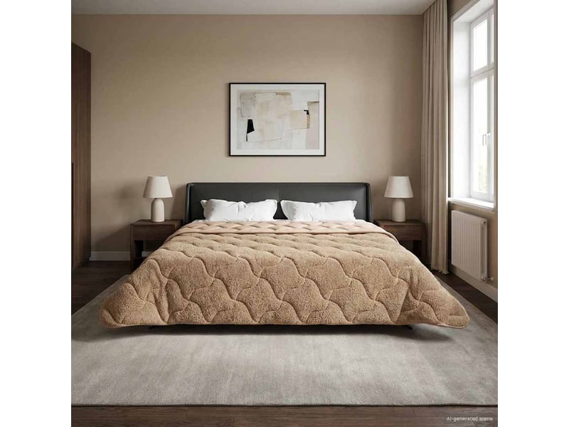 Duvet d'hiver - couette 200 x 200 cm hiver - couette taupe respirant  - Conforama B