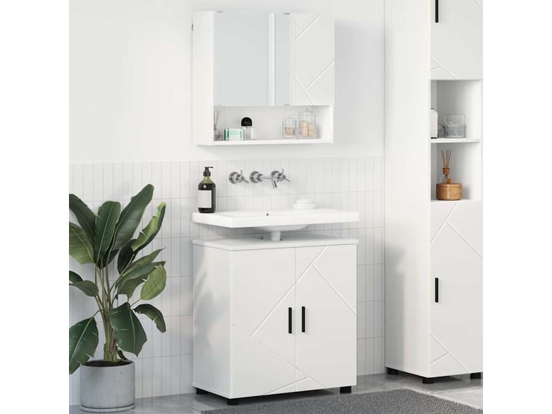 Ensemble de mobilier de salle de bain 2 pièces blanc cf64205  - Conforama B