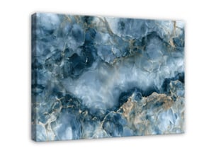 Tableau décoration murale impression sur toile marbre charme bleu - 120x80 cm - tableau décoration murale chambre et salon