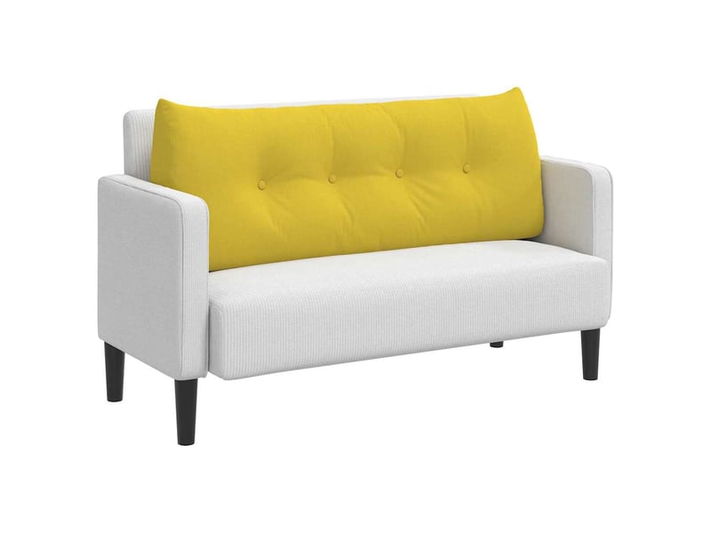 Coussin de dos, coussin de dossier jaune clair 120 x 24 x 50 cm tissu cf54770 - Conforama C