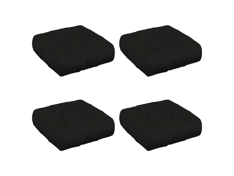 Lot de 4 coussins de siège, coussins d'assise vianen 100 % polyester noir cf60658 - Conforama A