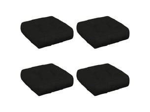 Lot de 4 coussins de siège, coussins d'assise vianen 100 % polyester noir cf60658