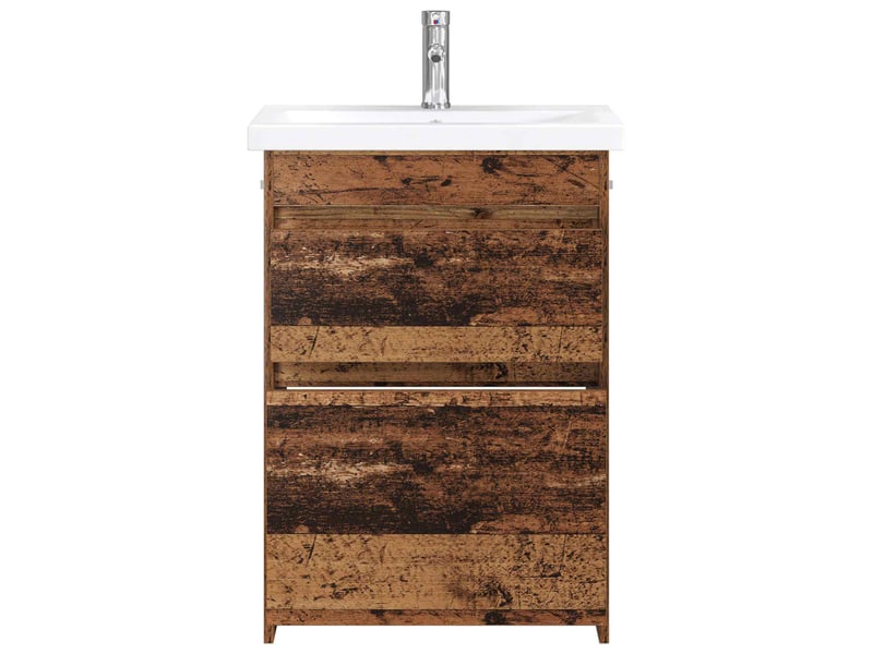 Ensemble de mobilier de salle de bain bois ancien shl4387 - Conforama C
