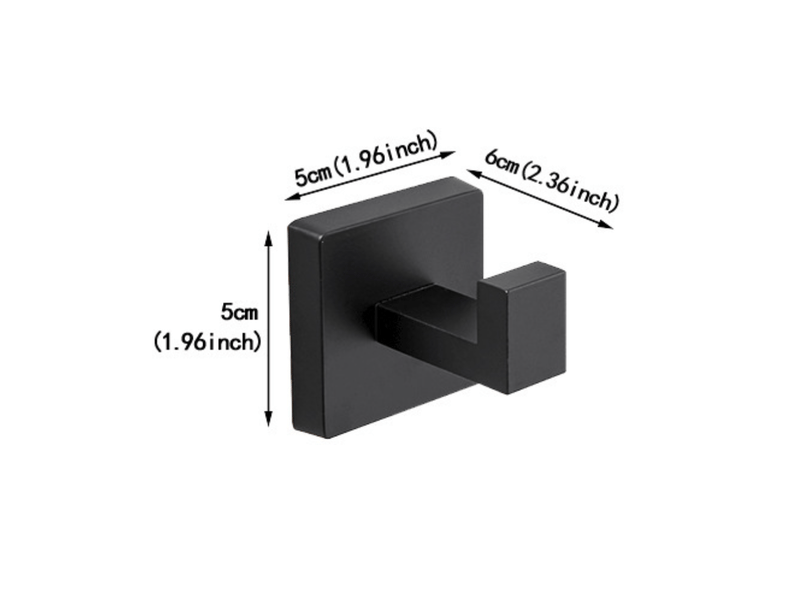  Crochet porte-serviettes de salle de bain, patère carrée en acier inoxydable, noir, lot de 2 XJD001414ZLS - Conforama E