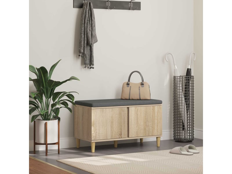  Banc d'entrée, banc interieur avec coussin chêne sonoma 80x38x46 cm shl58862  - Conforama B