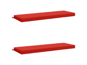 Lot de 2 coussins de banc, coussins d'assise soest 100 % polyester rouge cf57417