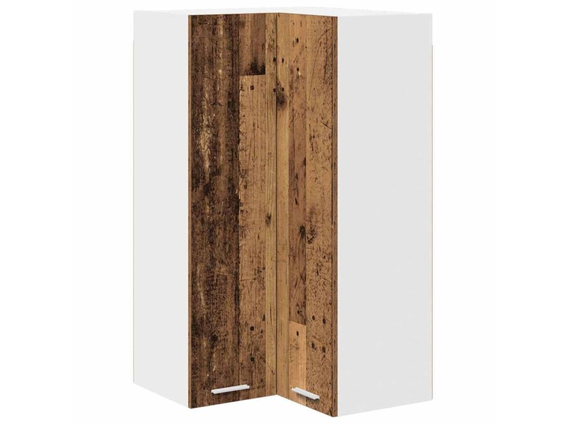  Meuble de rangement cuisine, armoire suspendue bois ancien et blanc 57x57x100cm  - Conforama A