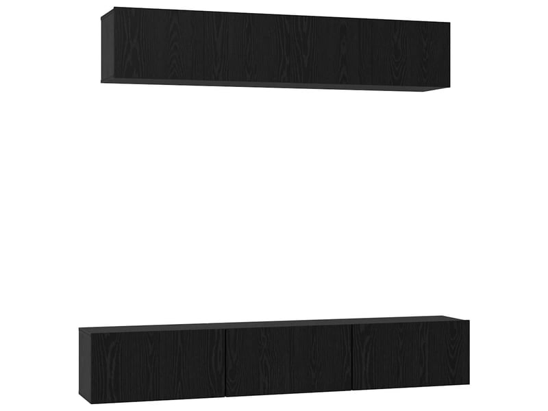  Ensemble meuble tv - banc tv - meuble de rangement 5 pcs chêne noir bois d'ingénierie  - Conforama A