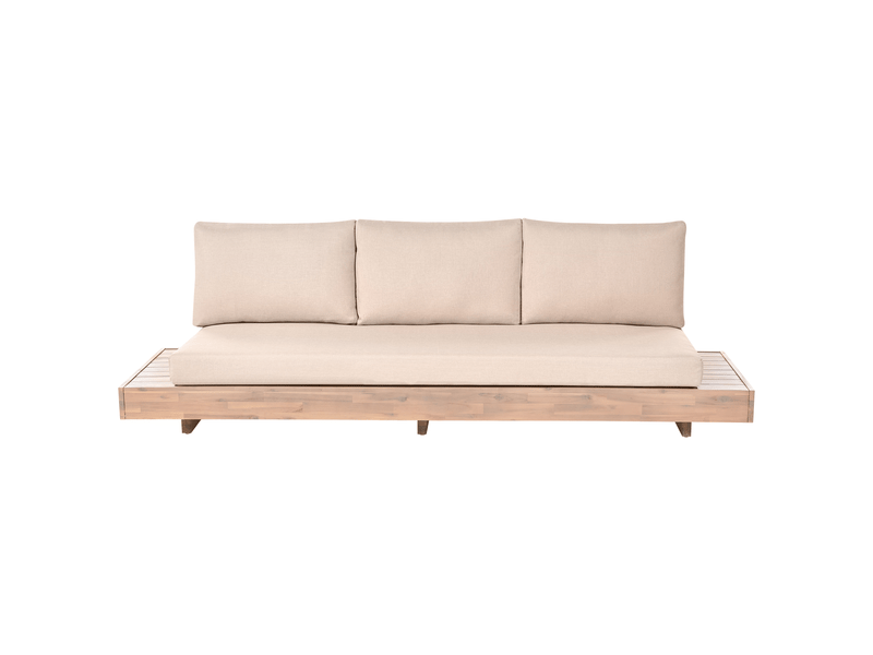  Ensemble de salon de jardin avec table 5 places marettimo bois d'acacia certifié beige  - Conforama D