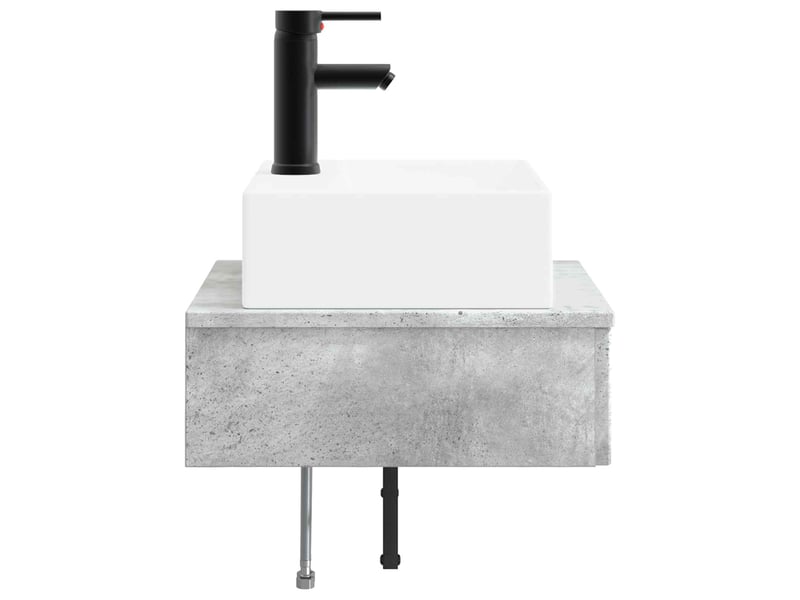  Basin de lavage mural, lavabo gris béton 40x41x39 cm  - Conforama D