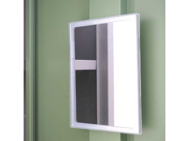  Casier armoire à vêtements avec tringle à vêtements et miroir 180 x 30 x 50 cm en métal menthe 04_0010937  - Conforama E