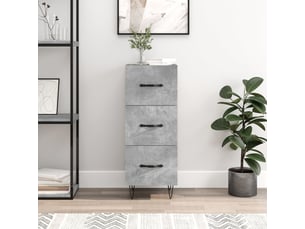 Buffet cuisine, meuble de rangement, bahut gris béton 34,5x34x90 cm bois d'ingénierie shl74241