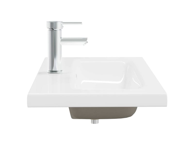  Lavabo encastré, vasque à poser avec robinet 81x39x18 cm céramique blanc cf65671  - Conforama D