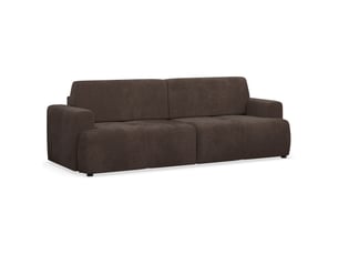 Canapé droit convertible SELSEY Cobbly 3 places Tissu marron avec coffre de rangement