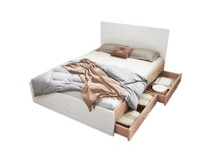 Lit avec rangement 140x200 cm coloris bicolore