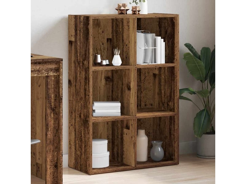  Bibliothèque, meuble de rangement salon vieux bois 66x30x98 cm bois d'ingénierie  - Conforama D