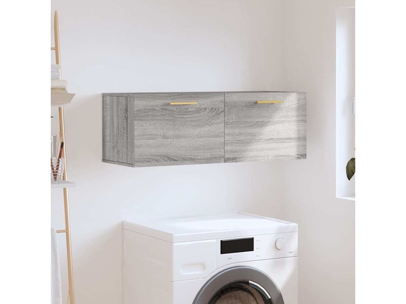  Armoire murale salon sonoma gris 100x36,5x35cm bois d'ingénierie shl3575  - Conforama B