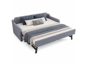 Lit gigogne 90x200 cm    coloris gris