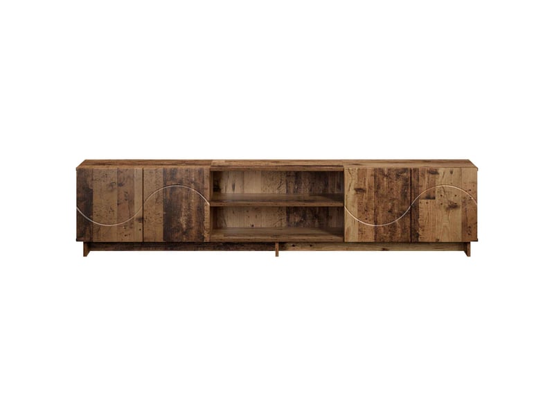  Meuble tv, banc tv 180x34,5x40 cm bois ancien bois d'ingénierie  - Conforama D