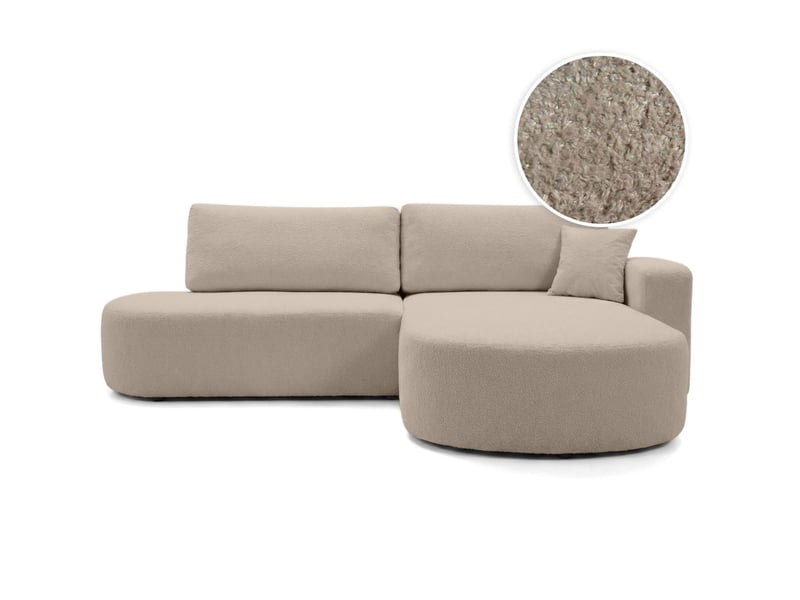  Canapé d'angle max réversible et convertible kiara 5 places en tissu bouclette - taupe KIARA - Conforama A
