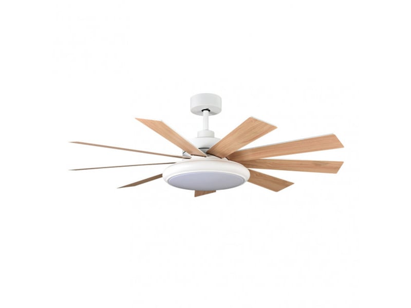  Ventilateur de plafond fabrilamp pireo dc blancblancblanchêtre 9 pales 132 cm 6 vitesses led 36 w télécommande 185391968 - Conforama C