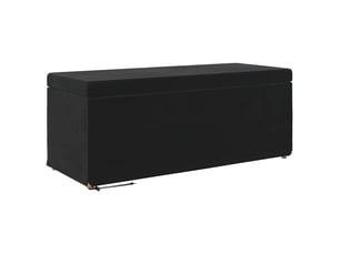 Tabouret bas, ottoman noir 101x41x40 cm velours et bois composite