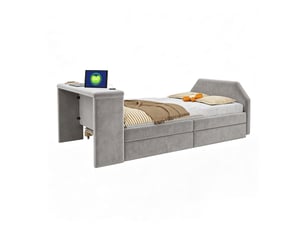 Lit simple 90x200 cm DESVIAE coloris gris