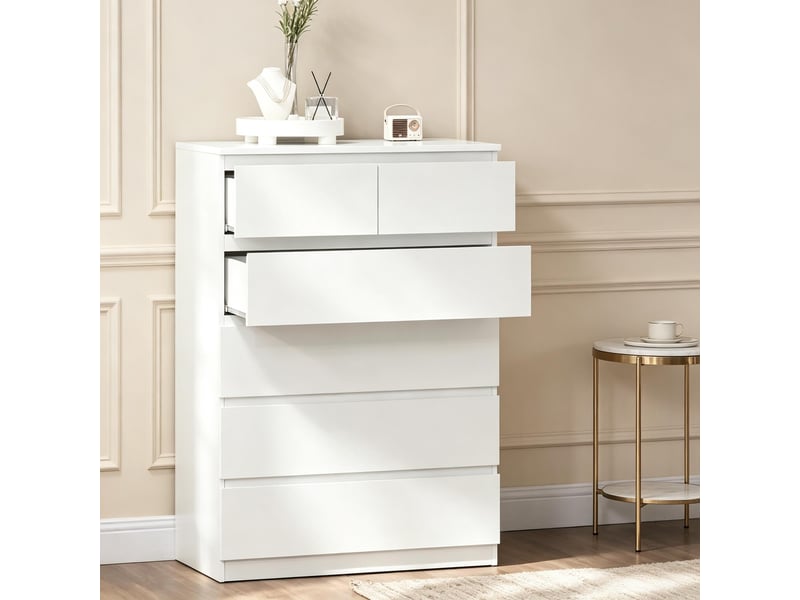  Commode modèle minimal, armoire rangement moderne, tiroirs petits et grands, meuble multifonction 1 pièce  - Conforama D
