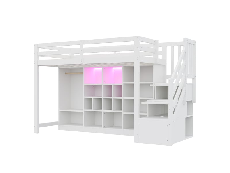 Lit superposé en bois blanc 90x200 cm  - Conforama A