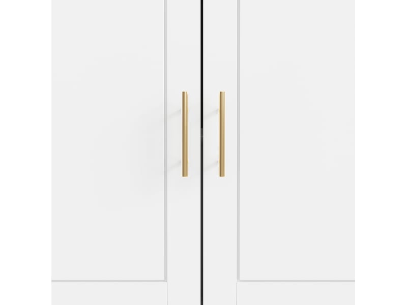 Îlot de cuisine 120x50x92 cm avec roulettes, compartiment pour bac à déchets, 2 portes et 3 tiroirs mdf métal blanc - Conforama D