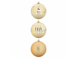 Ensemble de boules de noël xxl 3 pcs doré ø 25 cm plastique