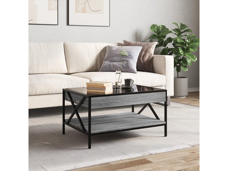  Table basse | table d'appoint salon avec led infini sonoma gris 70x50x38 cm  - Conforama D