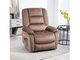 Fauteuil relax électrique marron avec aide au lever, massage et chaleur 90x93x110 cm