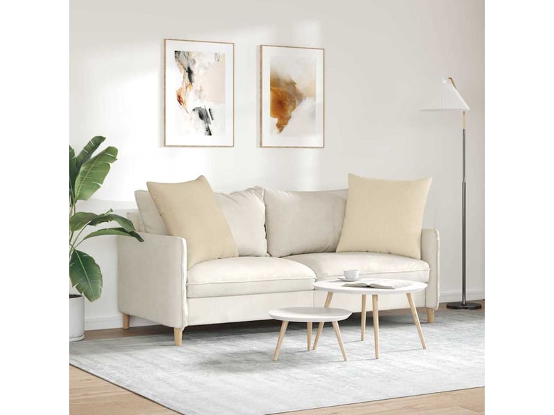  Lot de 2 coussins de canapé, coussins décoratifs tissu crème 60 x 60 cm cf58819  - Conforama D