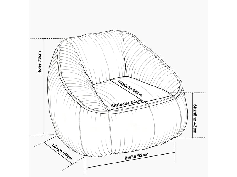  Pouf fauteuil confortable 92x98x73 cm, doux et moelleux, mousse à mémoire de forme, tissu chenille, rose  - Conforama B