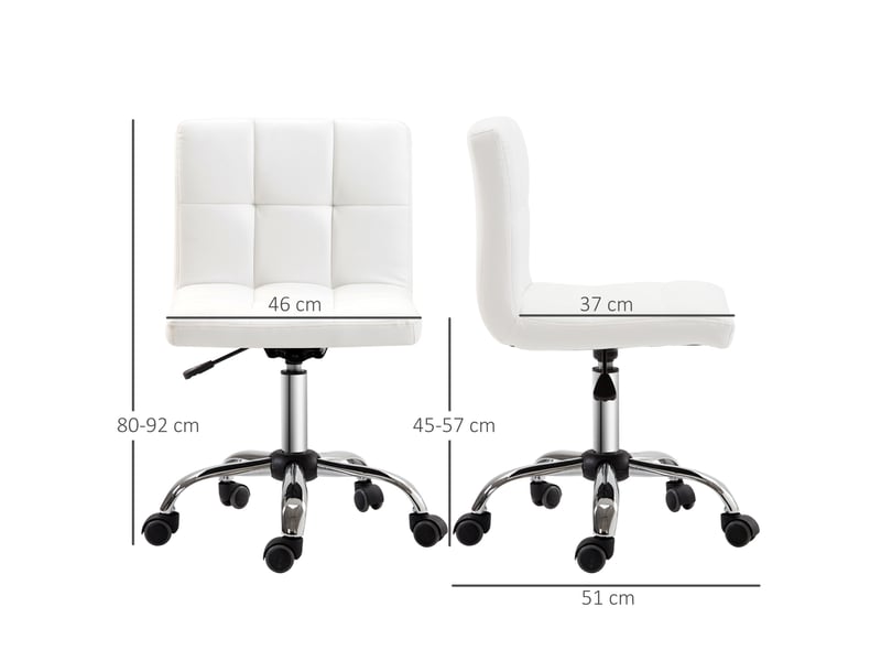  Fauteuil de bureau ergonomique, pivotant, réglable en hauteur, revêtement en similicuir, 46 x 51 x 80-92 cm  - Conforama E