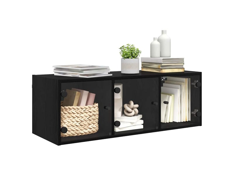  Meuble mural, meuble de rangement salon 102 x 37 x 35 cm bois d'ingénierie chêne noir  - Conforama C