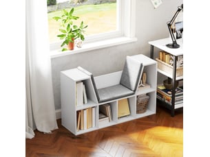 Bibliotheque coloris blanc 6 étagère(s) <strong>DESVIAE</strong> <strong></strong> - 105 cm x 63 cm