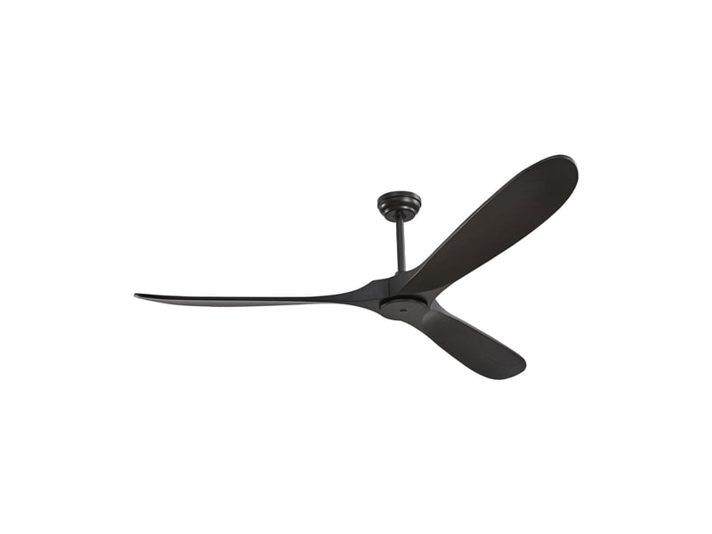  Ventilateur de plafond 72 pouces sans lumière, 3 pales bois noir, moteur dc avec télécommande pour salon et patio  - Conforama A