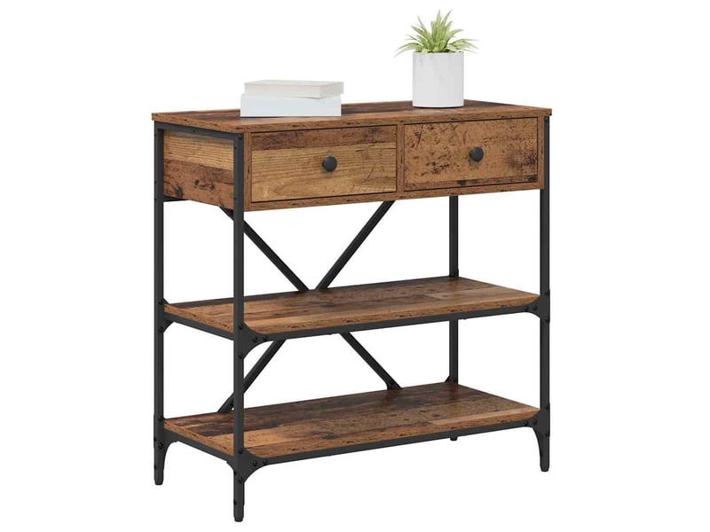  Table console - table d'appoint - table d' entrée avec tiroir marron 75 x 34,5 x 75 cm bois  - Conforama C