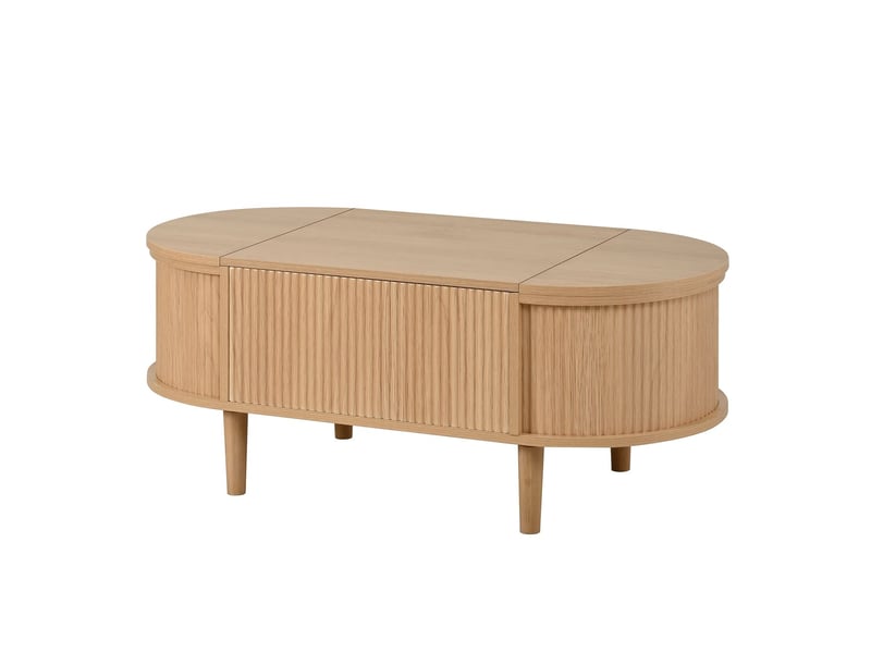  Table basse, pieds bois massif table basse salon, plateau relevable, rangement intégré  - Conforama A