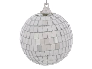 Boule de noël facettée argentée d. 60 mm