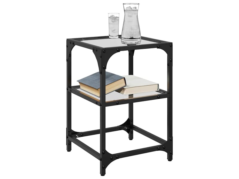  Tables basses avec dessus en verre transparent 2 pcs - table de salon - table à thé acier  - Conforama C