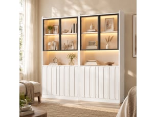 Vitrine coloris blanc  OKWISH  - 160 cmx200 cm
